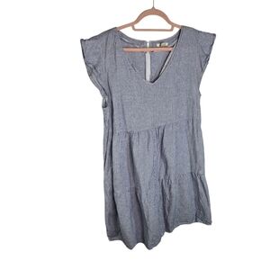 Goodthreads Blue White Striped Linen Dress